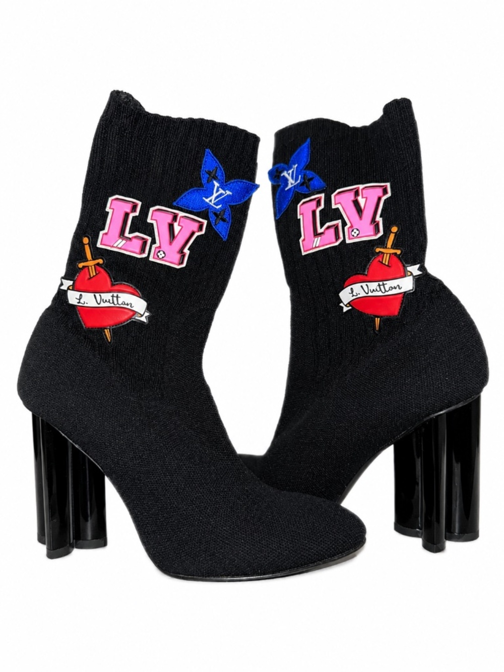Louis Vuitton Silhouette Sock Ankle Boots Black